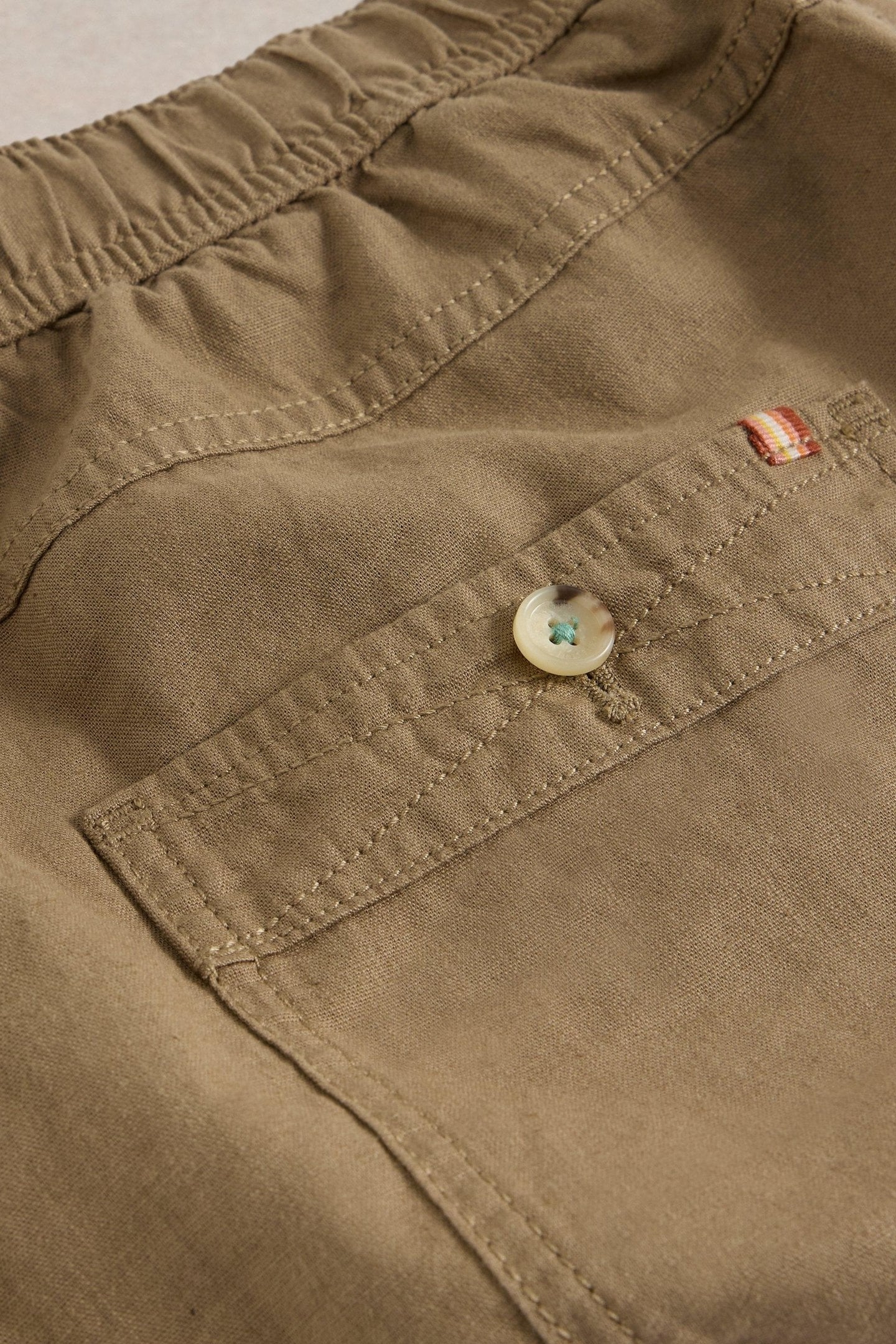 DRAWSTRING LINEN BLEND SHORT DARK NATURAL 5