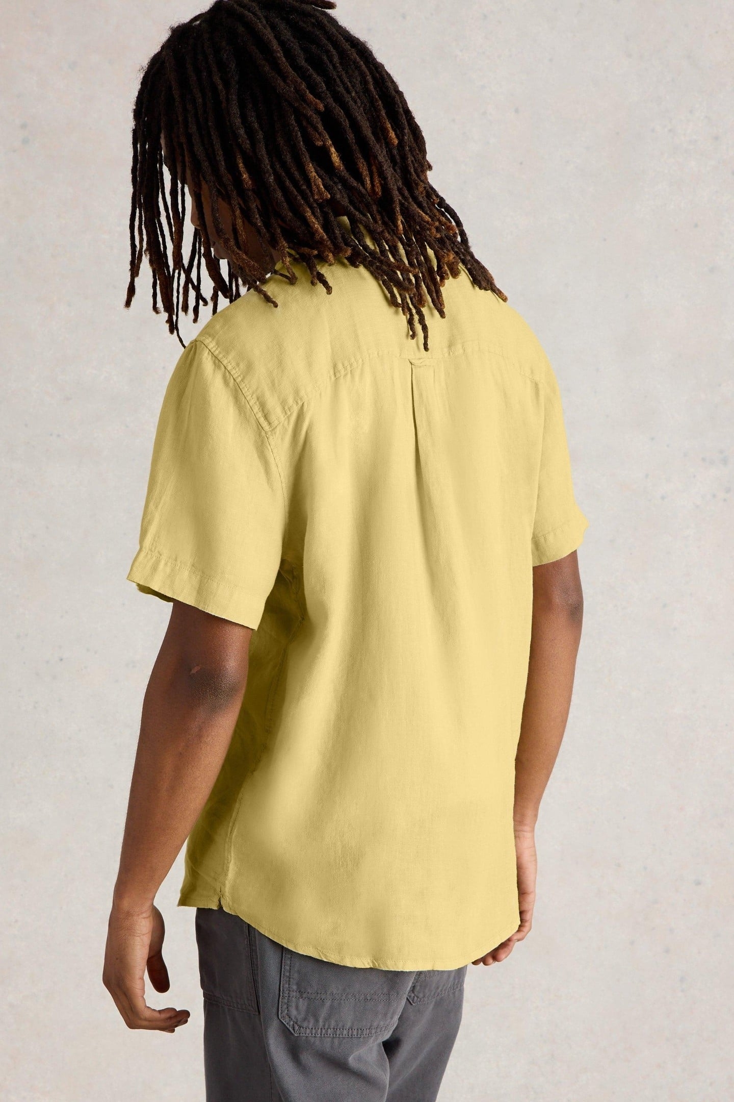 KESWICK SS LINEN SHIRT LIGHT GREEN 3