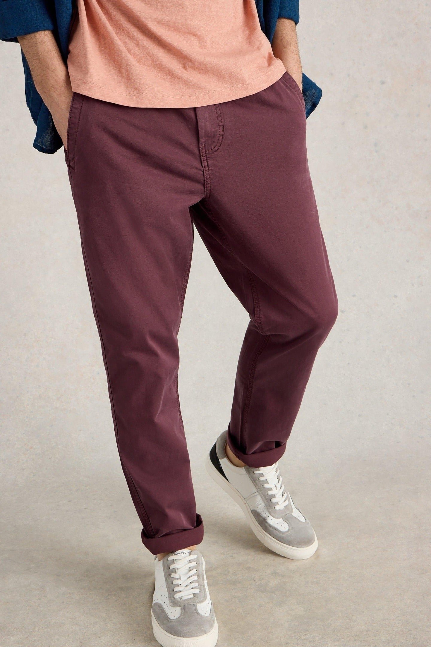 SUTTON DRAWSTRING TROUSER DARK PLUM 1