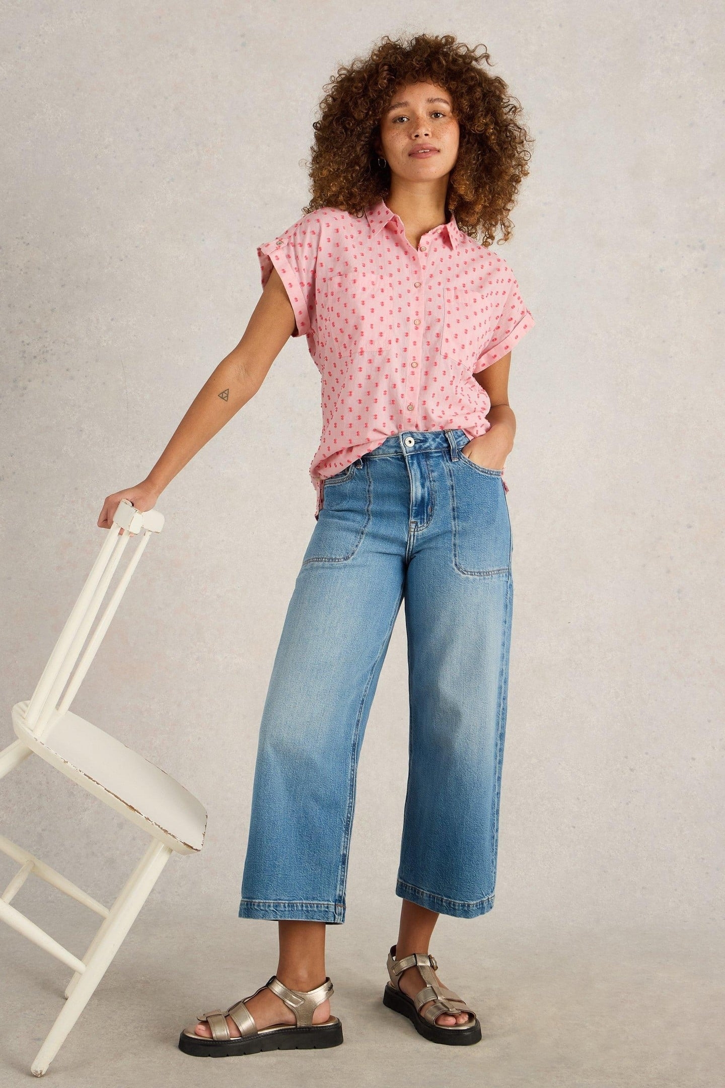 ELLIE ORGANIC COTTON SHIRT PINK MULTI 2