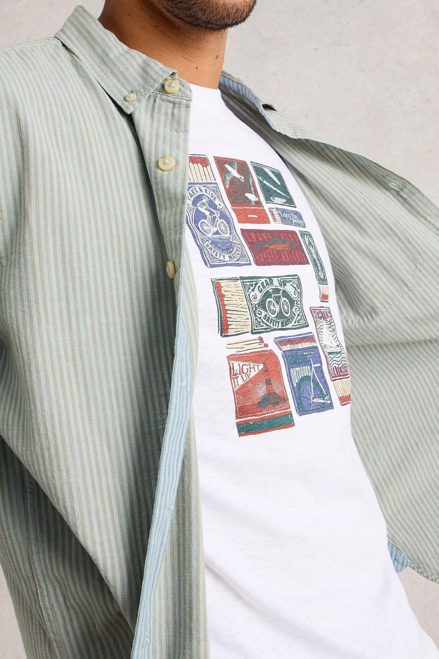 ABERSOCH GRAPHIC STAMP WHITE PRINT 5