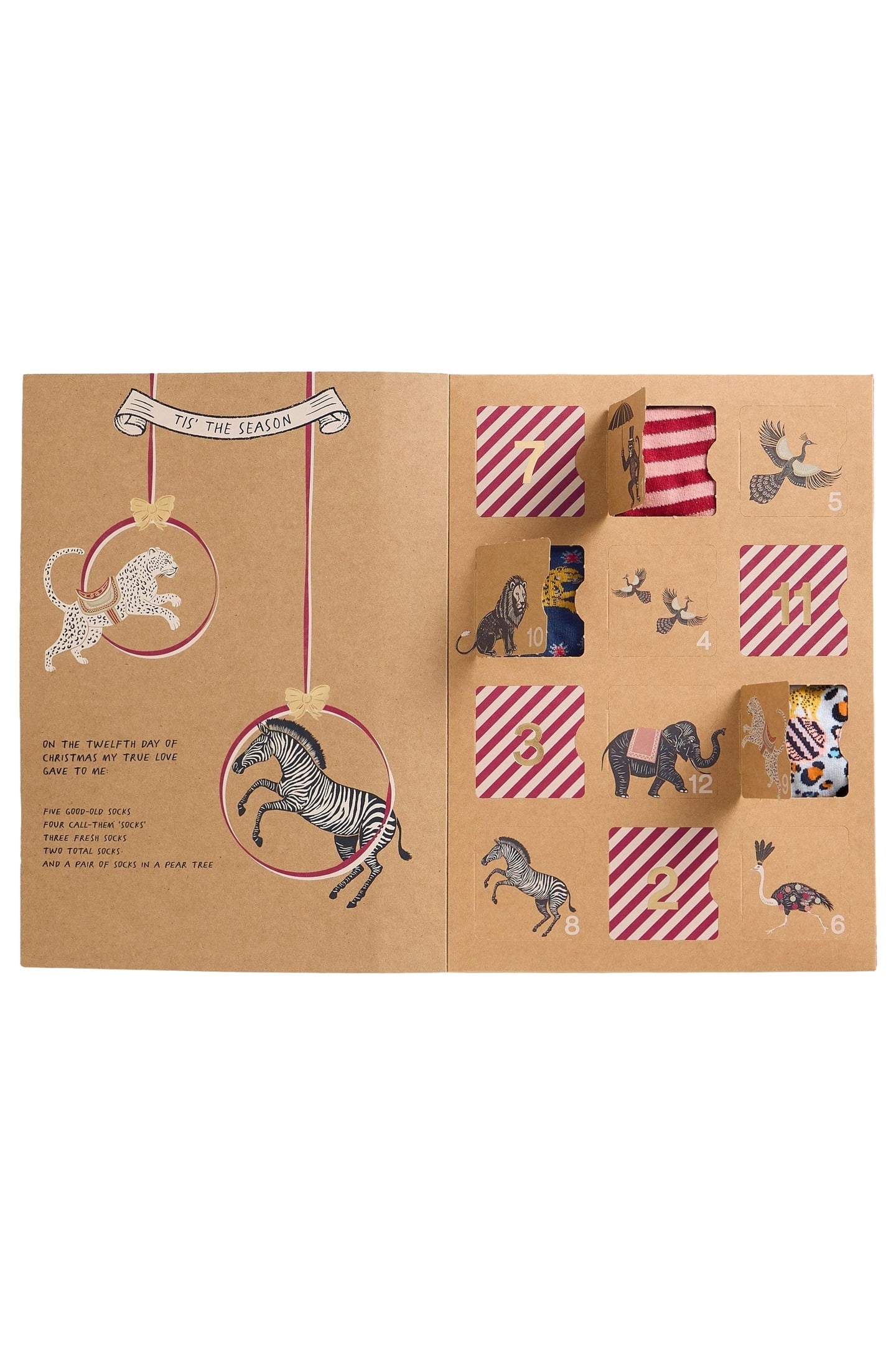 12 DAYS WOMENS SOCK ADVENT PINK MULTI 6