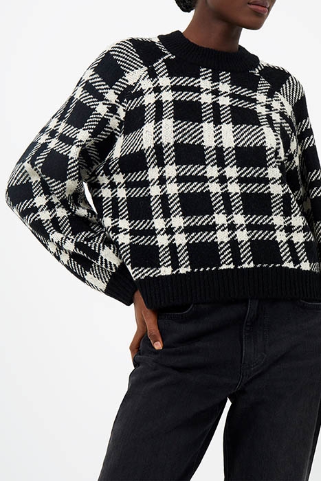 CHECK CREW BLACK/ECRU 3