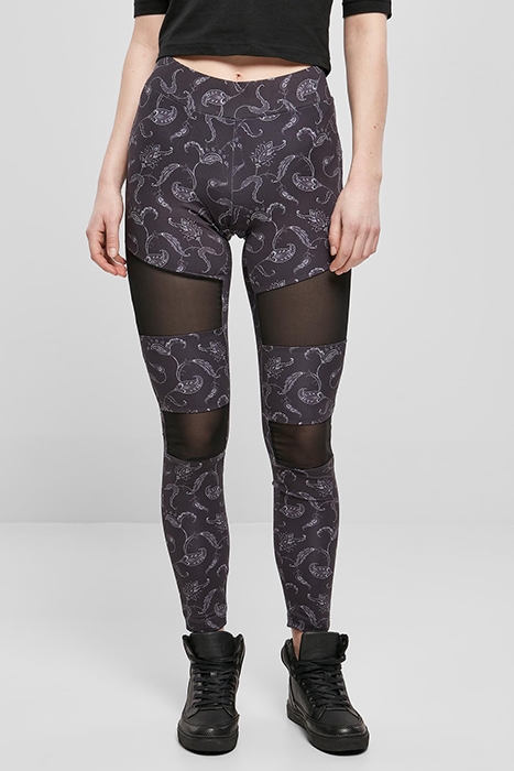 LADIES TECH MESH AOP LEGGINGS BLACKPAISLEY 2