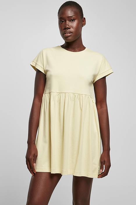 LADIES ORGANIC EMPIRE VALANCE TEE DRESS SOFTYELLOW 2