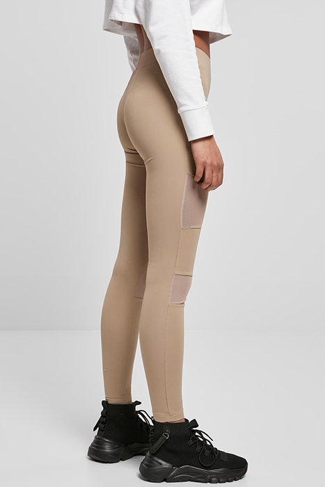LADIES TECH MESH LEGGINGS SOFTTAUPE 5