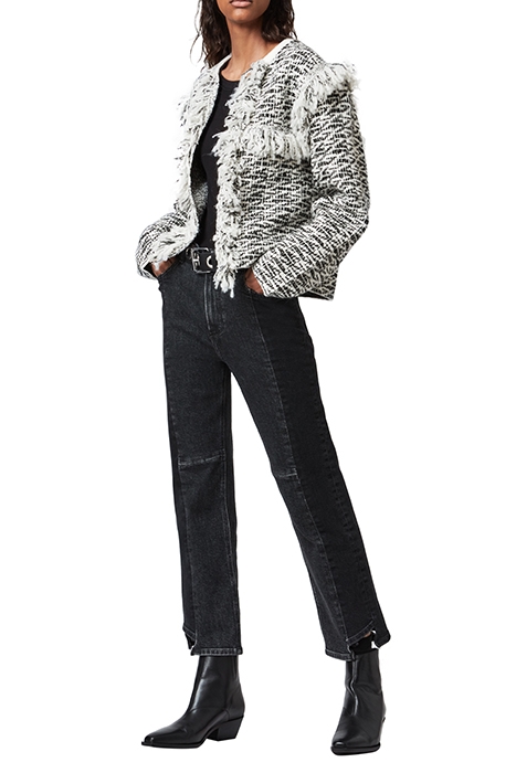 ASHLEY TASSEL JACKET BLACK/CHALK WHITE 2