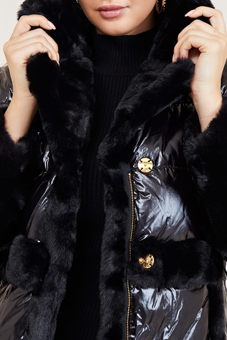 MARCIANO BY GUESS BESSIE PUFFER COAT JET BLACK WINTER JACKET 4