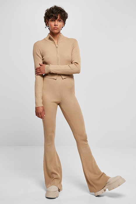 LADIES RIB KNIT BOOTCUT LEGGINGS UNIONBEIGE 4