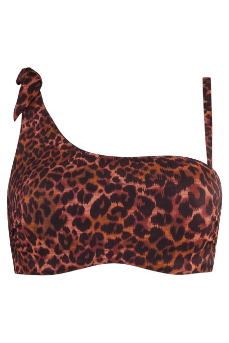 JUNGLE DIVA BROWN AND DARK ORANGE STRAPLESS BIKINI TOP 1