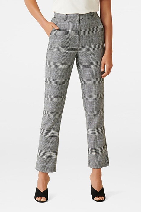 LORNA CHECK STRAIGHT LEG PANTS GREY CHECK 2