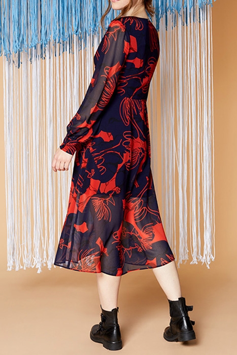 REAL - INDIGO MIDI DRESS WITH ARTY DANCER PRINT 2