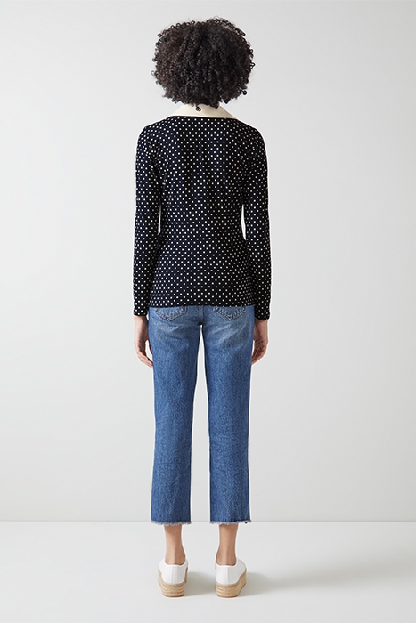 SASKIA BLOUS NAVY/IVORY 2