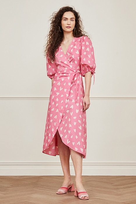 CHARLIE DRESS PINK BERET/CREAM WHI 2