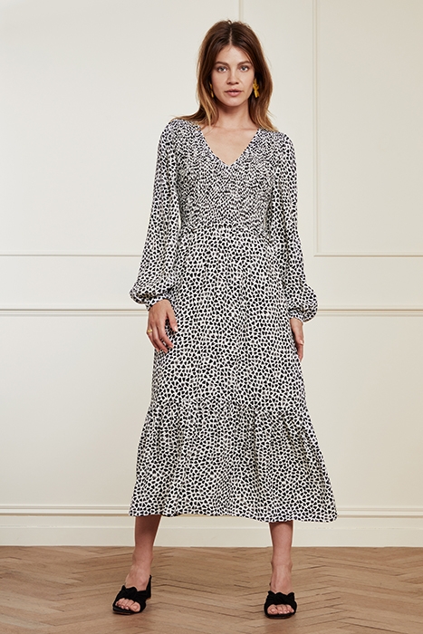 CORALINE DRESS CREAM WHITE/BLACK 5