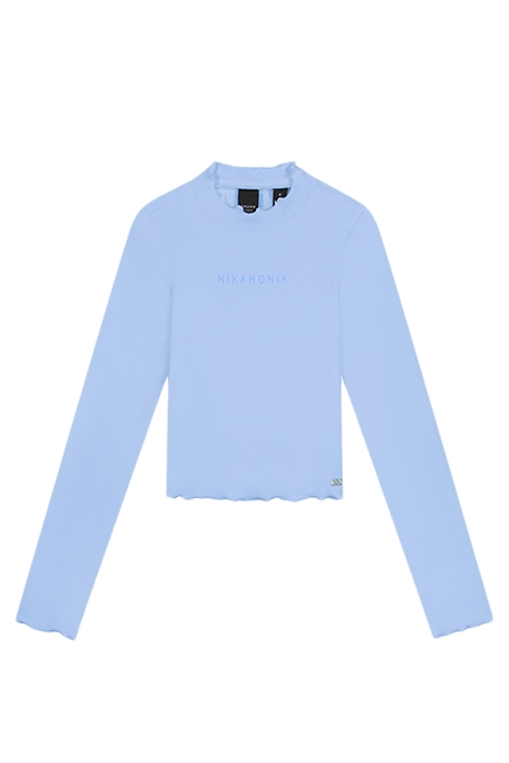 RIB TOP TURTLE LS CROPPED SOFT BLUE 1