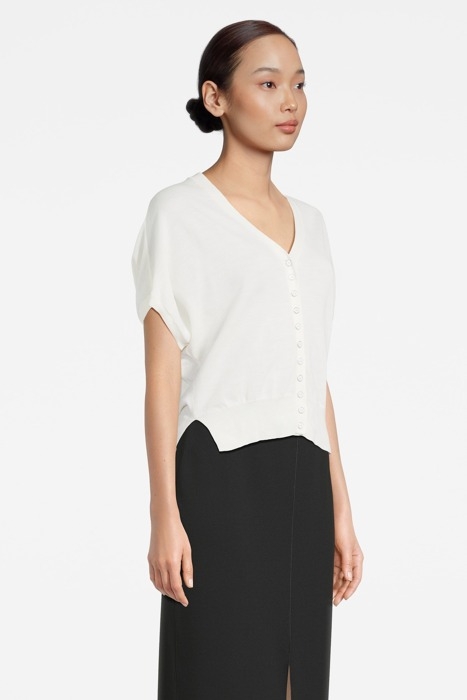 BRONTE SS CARDIGAN CHALK WHITE 3