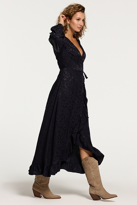 LADIES MODENA DRESS FOREST JAQUARD DARK NAVY BLUE 3