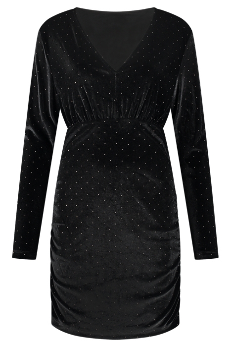 VELVET FOIL DRESS BLACK/GOLD 1