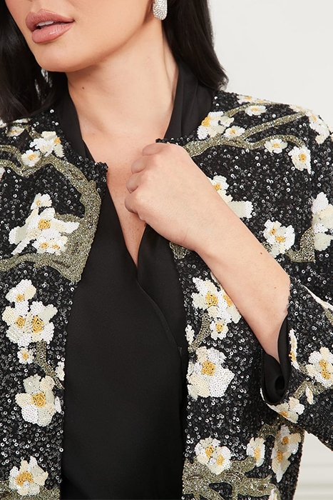 MARCIANO BY GUESS PRECIOUS EMBROIDERED JACKET BLOSSOM BLACK 4