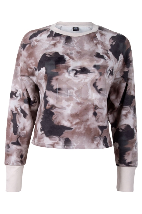 WOMAN SWEATER ALLOVER PRINT A-AFW814W22 PASTELPARCHMENT 11 0 4