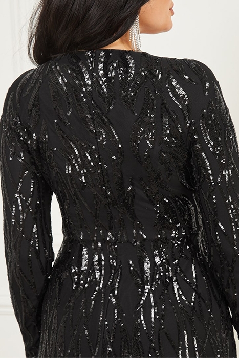 ROARING SEQUINS MAXI JET BLACK A996 5