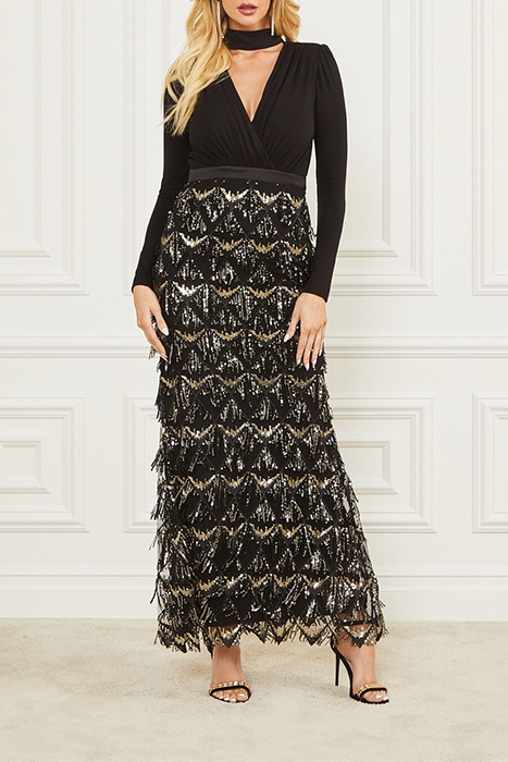 ABBY LONG DRESS JET BLACK 1