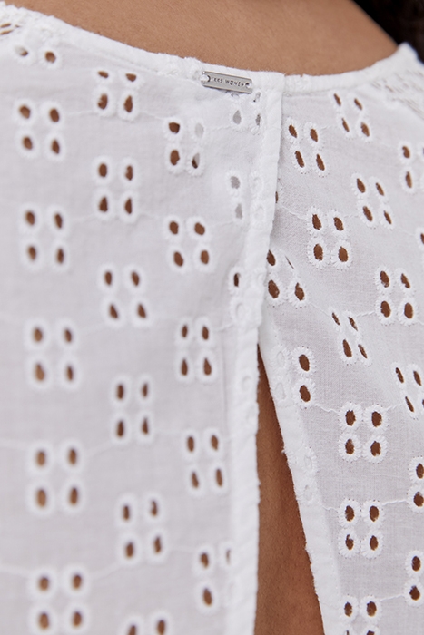 OFF-WHITE EYELET EMBROIDERY DRESS 7