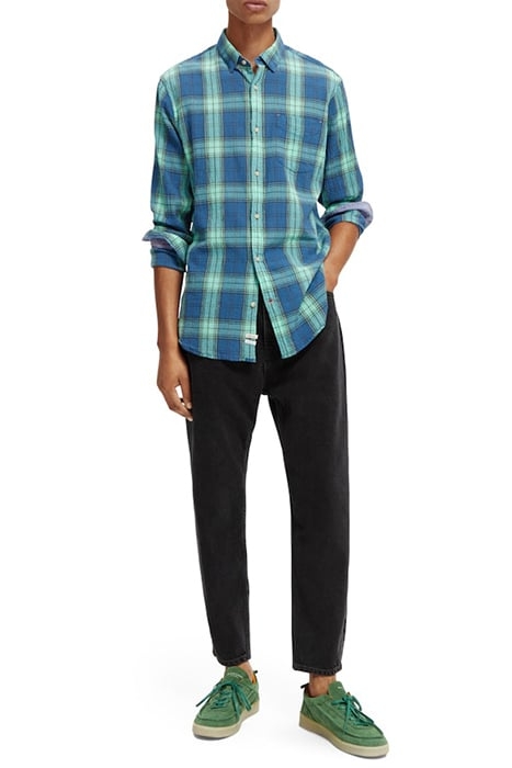 REGULAR-FIT CHECKED SEERSUCKER VOILE SHIRT COMBO A 5