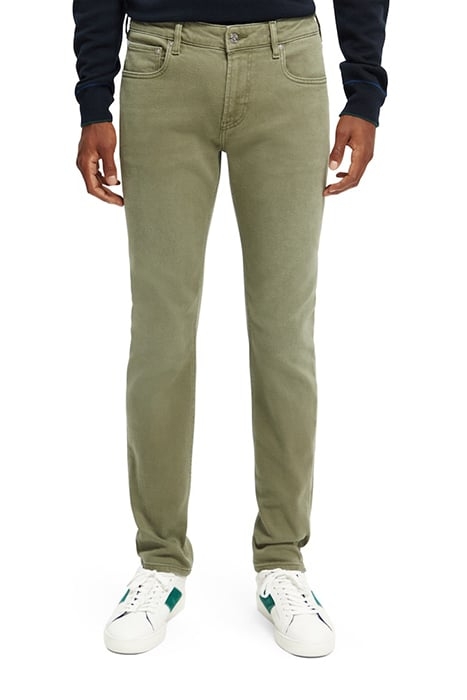 SKIM SKINNY JEANS — GARMENT DYED COLOURS MILITARY GREEN 3