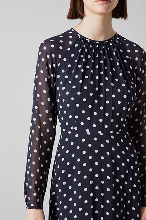 ADDISON MIDI DRESS NAVY/CREAM 5