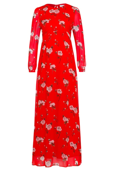 MAXI MATERNITY CHIFFON DRESS LOVERS RED 3