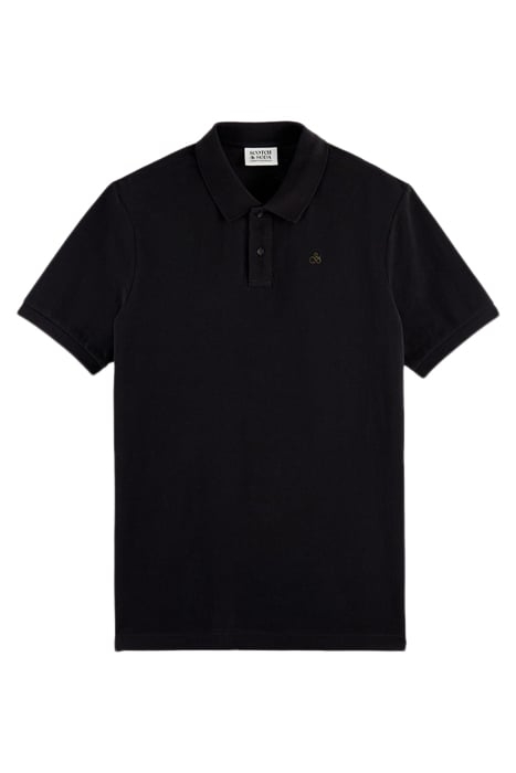 ESSENTIALS - ORGANIC COTTON PIQUE POLO BLACK 1