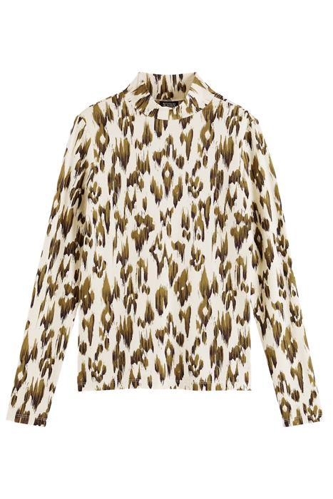 ALL-OVER PRINT SLIM-FIT LONG SLEEVE T-SHIRT BRUSHED IKAT KHA 1