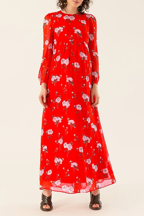 MAXI MATERNITY CHIFFON DRESS LOVERS RED 1