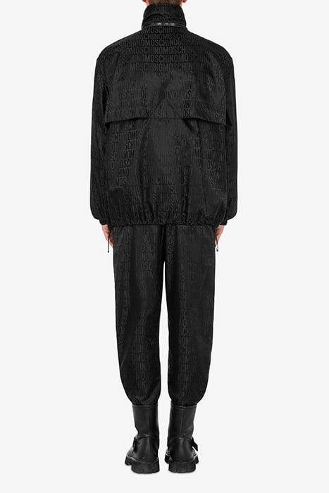 ALLOVER LOGO JACQUARD NYLON WINDBREAKER BLACK 2