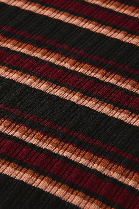 STRIPED CREW-NECK KNITTED DRESS BLACK SKY 3