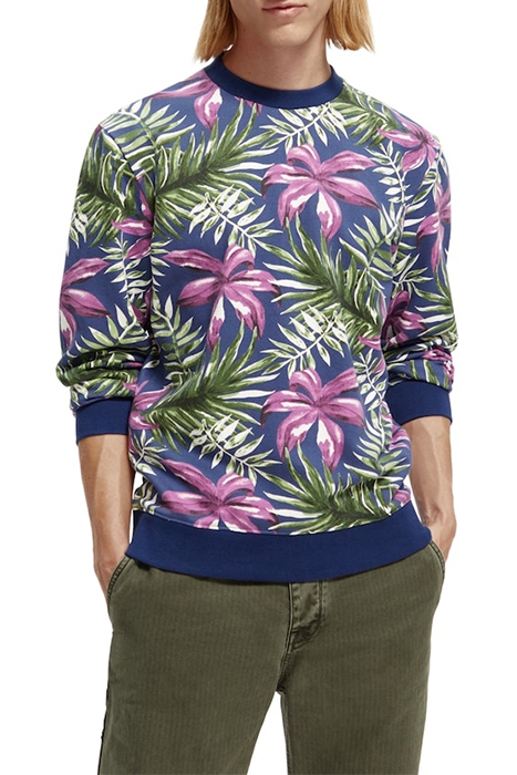 PRINTED CREWNECK FELPA SWEATSHIRT IN ORGANIC COTTON COMBO E 2