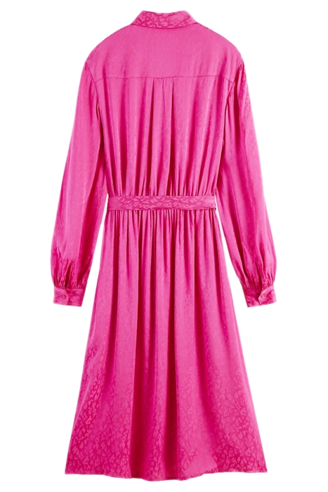 RELAXED FIT SHIRT DRESS IN VISCOSE JACQUARD FUCHSIA 8