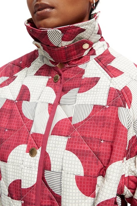 LONG QUILTED COAT SQUARE PATCHWORK 7