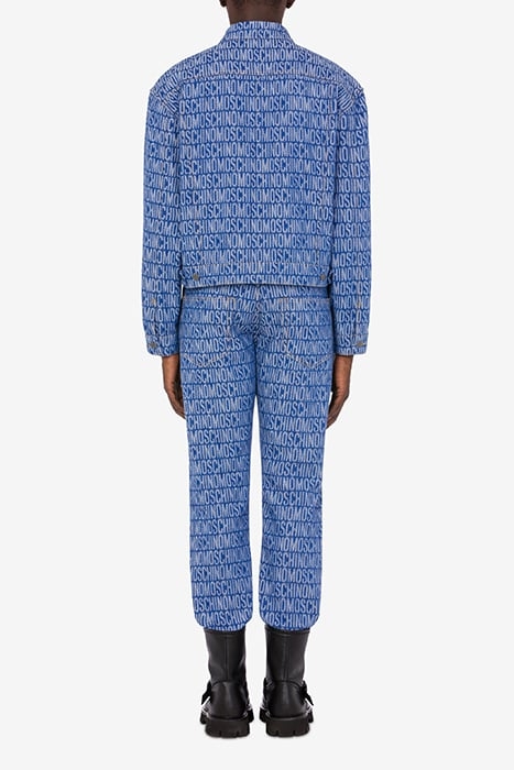 ALLOVER LOGO JACQUARD DENIM JACKET BLUE 2