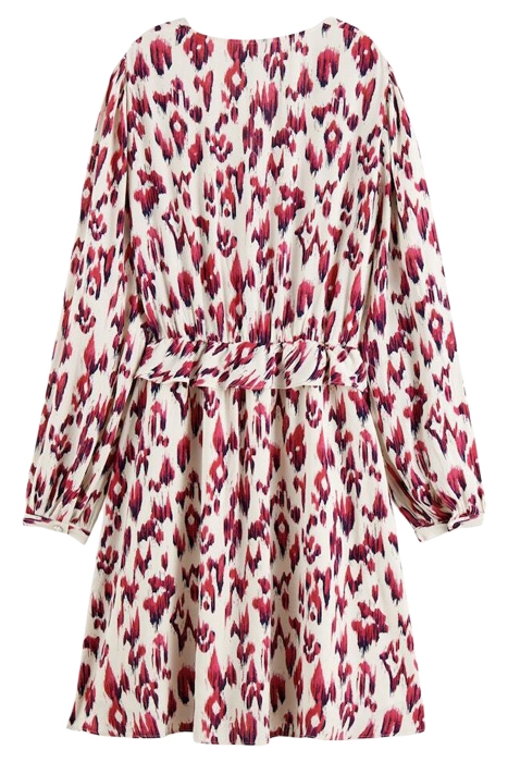 WRAPPED SHORT DRESS BRUSHED IKAT CHERRY PIE 8