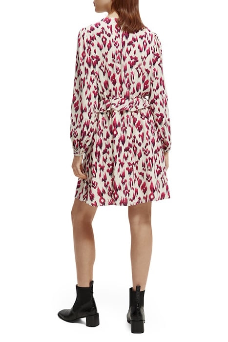 WRAPPED SHORT DRESS BRUSHED IKAT CHERRY PIE 4