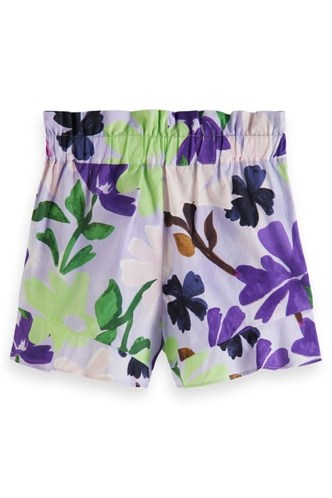 ALL-OVER PRINTED RUFFLE HEM SHORTS PAINTERS FLOWER 2