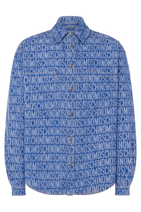 ALLOVER LOGO JACQUARD DENIM SHIRT BLUE 3