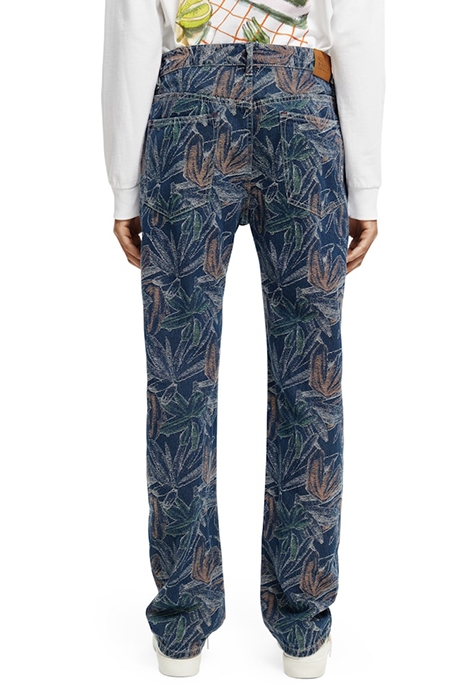 THE VERVE FLORAL JACQUARD DENIM WORKWEAR PANT INDIGO JACQUAR 3