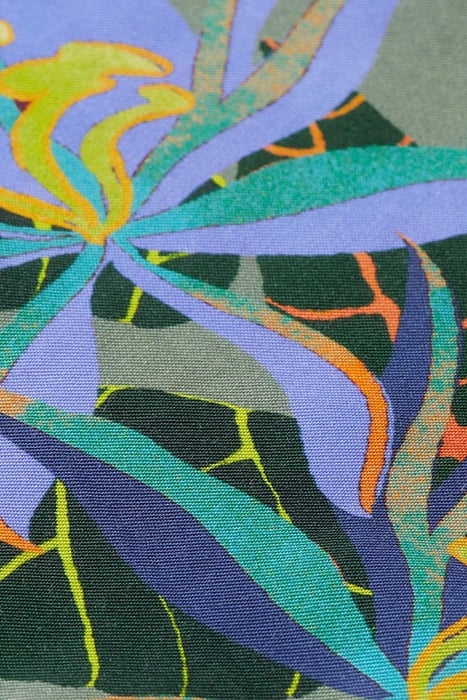 HIGH RISE PRINTED TENCEL TENNIS SHORTS GREEN TENNIS AOP 7