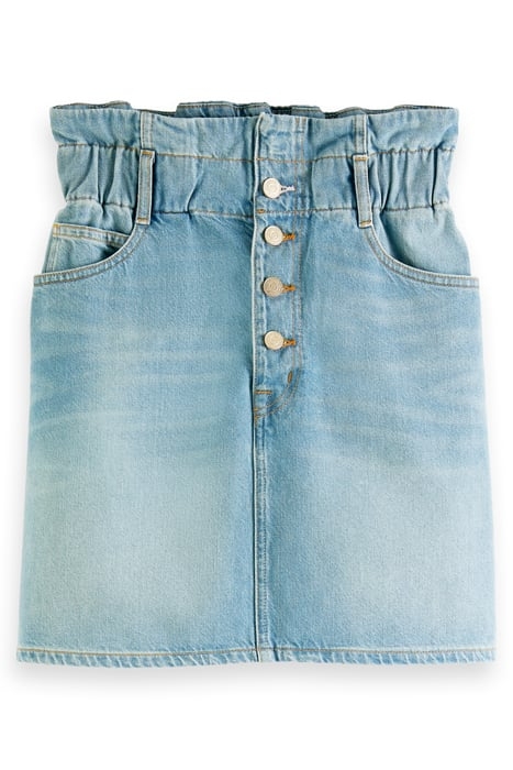 THE BREAK PAPER BAG SKIRT — LAVA BLUE 1