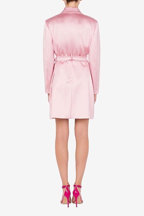 TRENCH COAT IN STRETCH SATIN PINK 2