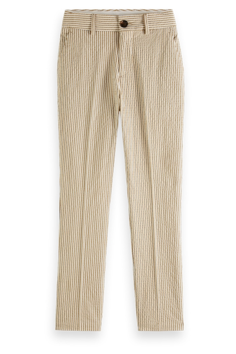 LOOSE TAPERED FIT- STRIPED SEERSUCKER CHINO PANTS SAND STRIP 1
